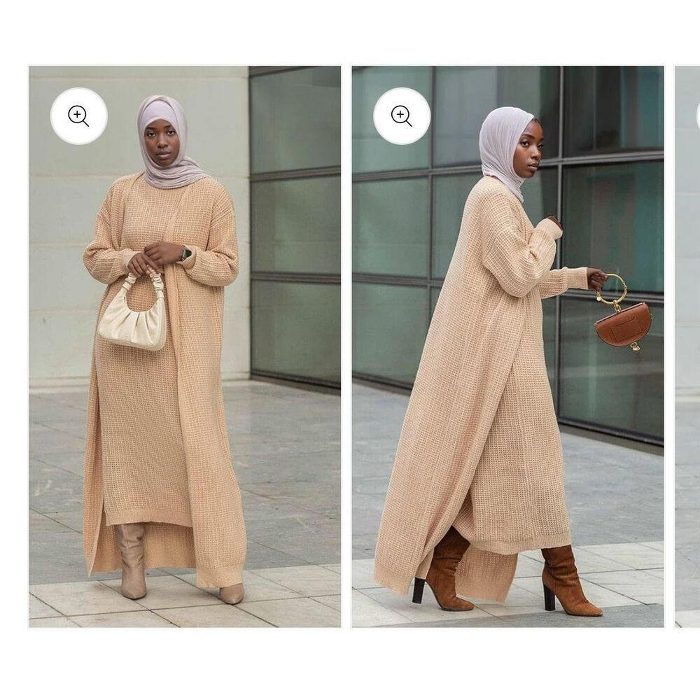 Annah Hariri Pollina Knit Cardigan Duster Sweater Beige XL 16 18